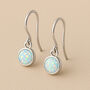 Sterling Silver White Opal Drop Earrings, thumbnail 1 of 9