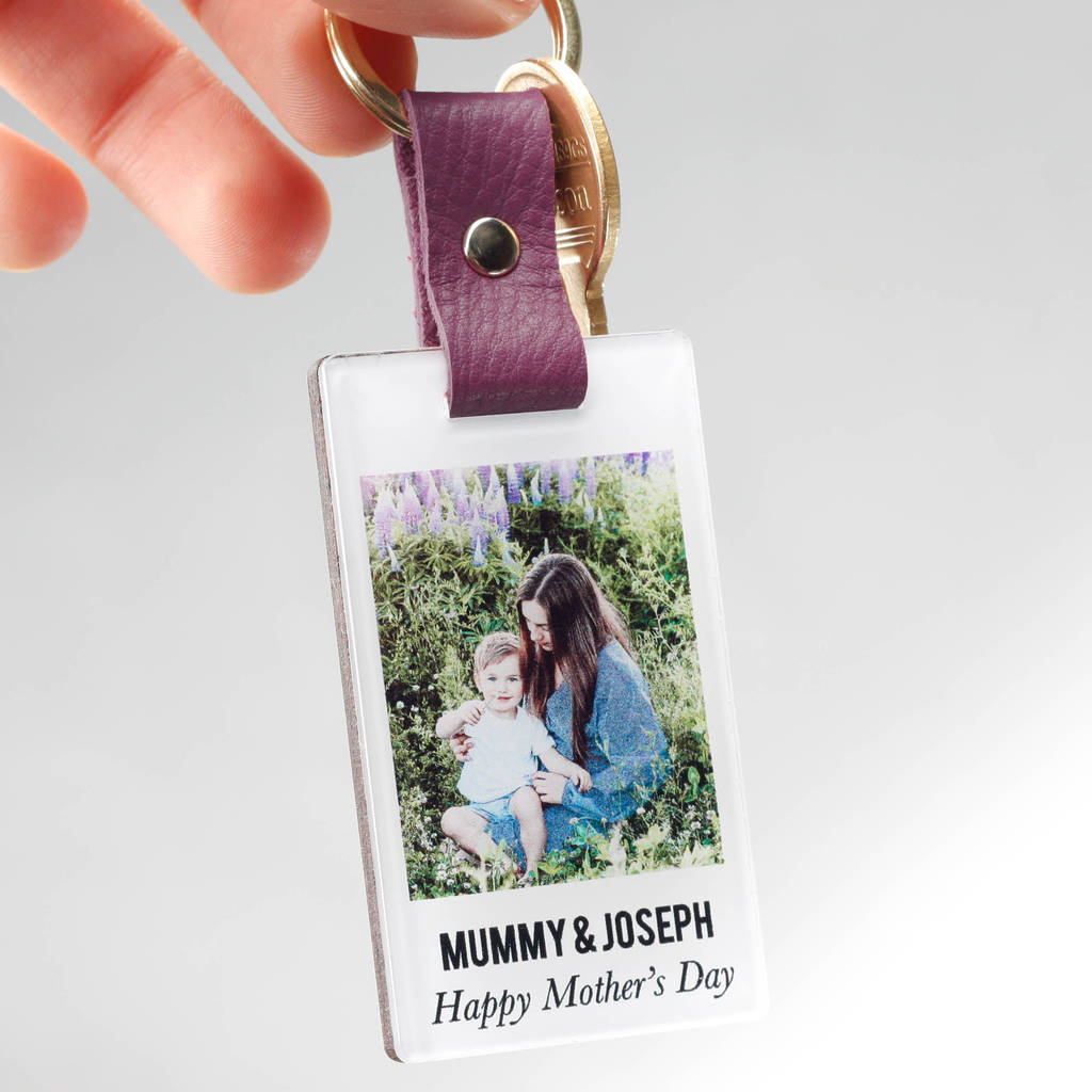 'pinks' leather photo memory keyring by no ordinary gift
