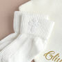 Personalised Ivory Christening Bib And Socks Set, thumbnail 2 of 4