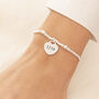 Angel Numbers 1234 Silver Plated Beaded Bracelet, thumbnail 3 of 3