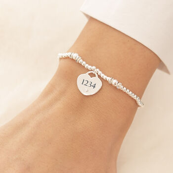 Angel Numbers 1234 Silver Plated Beaded Bracelet, 3 of 3