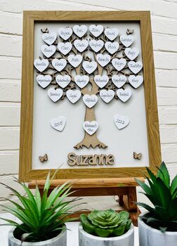 Personalised Retirement Gift Tree Framed Wooden Tree, 2 of 12