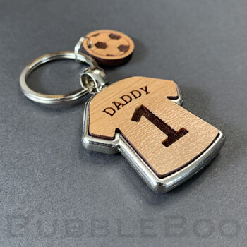 Personalised Football Shirt Number One Dad Keyring, 4 of 7