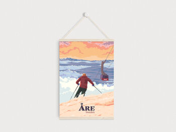 Are Ski Resort Sweden Travel Poster Art Print, 6 of 8