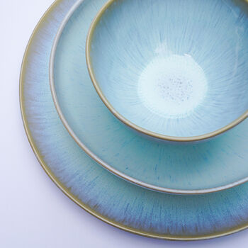 Handmade Large Ceramic Neptune Glaze Dinner Plate, 2 of 9