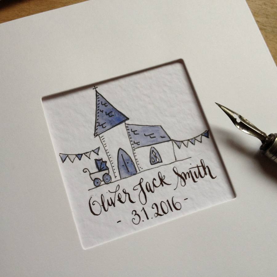 personalised christening card by strawberries and cream stationery