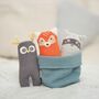 Snuggly Towelling Rattle Trio, thumbnail 3 of 10