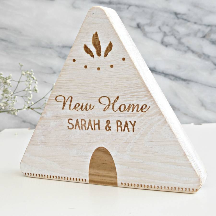 Personalised New Home Wooden Teepee Keepsake By EdgeInspired