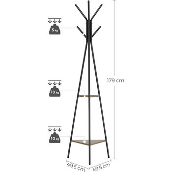 Freestanding Coat Rack Hall Tree Stand, 2 of 9