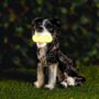 Solar Light Garden Dog Ornament With Tennis Balls LED, thumbnail 1 of 9