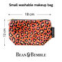 Coral Orange Leopard Print Washable Makeup Bag, thumbnail 2 of 10