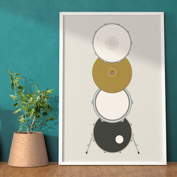 Drum Kit Print | Drummer Music Poster, 6 of 8