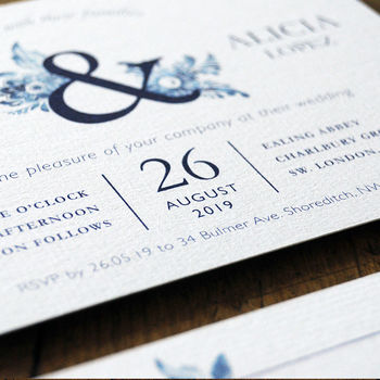Blue China Wedding Invitations And Save The Date, 4 of 11