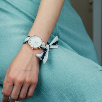 Blue Red Changeable Women Cotton Strap Wrist Watch, 4 of 9