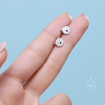 Sterling Silver Polar Bear Stud Earrings, 2 of 12