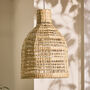 Woven Seagrass Cloche Pendant Light Shade, thumbnail 1 of 5