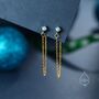 Tiny Opal Chain Ear Jacket Earrings, thumbnail 3 of 12