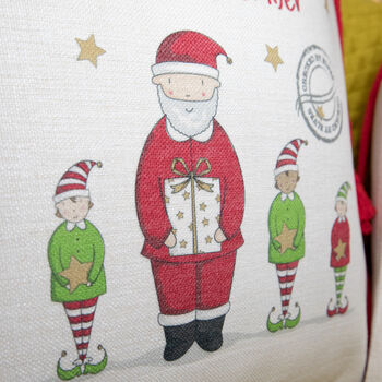 Personalised Santa And Elves Christmas Present Sack, 3 of 5