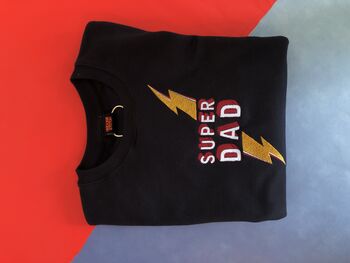 'Super Dad And Me' Matching Embroidered Sweatshirts, 5 of 7