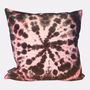 Tie Dye Circle Velvet Cushion Burgundy / Pink, thumbnail 1 of 4