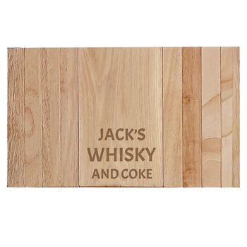 Personalised Favourite Drink And Mixer Wooden Sofa Tray, 4 of 4