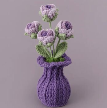 Handmade Crocheted Rose Vase, 2 of 2