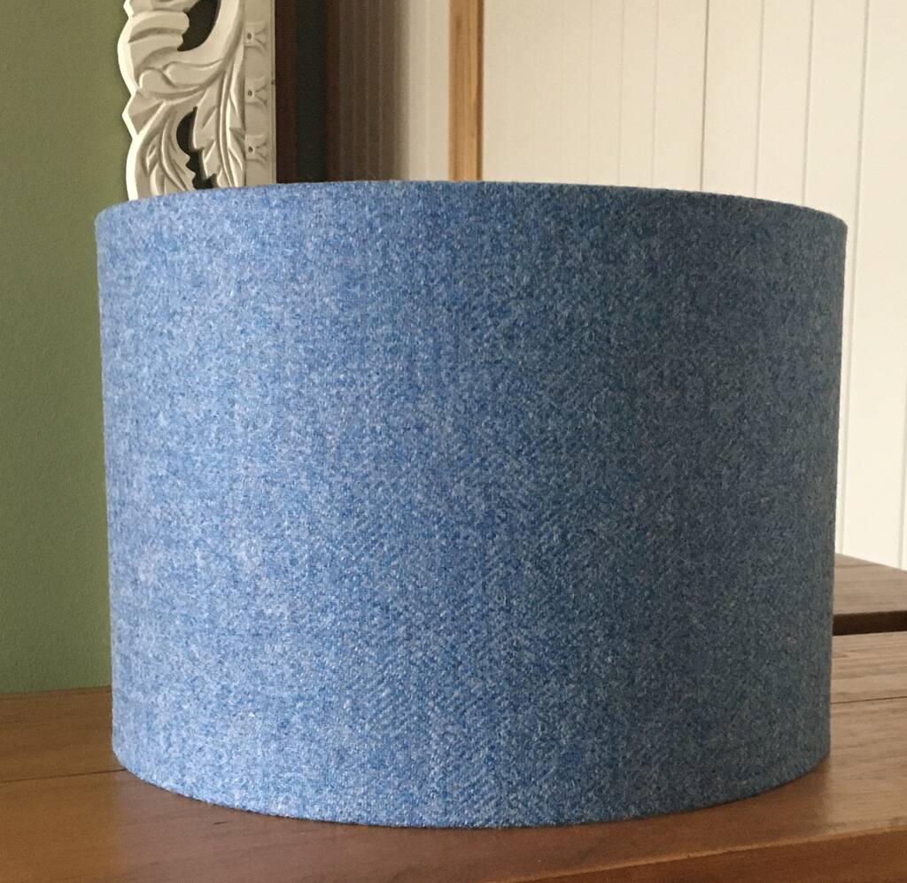 blue tweed lampshade