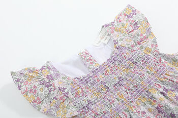 Aurelia Lavender Smock Sunsuit, 3 of 7