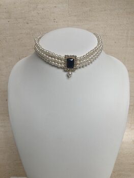 Black 18 K Gold Plated Pearl Indian Choker Set, 7 of 10