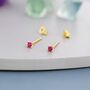 Sterling Silver Extra Tiny 2mm Ruby Pink Cz Stud Earrings, thumbnail 6 of 12