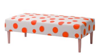 Hand Painted Upholstered Polka Dot Coffee Table Ottoman, 8 of 11
