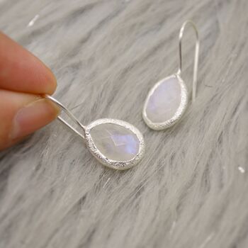 Rainbow Moonstone 925 Silver Earrings, 7 of 8