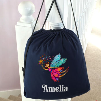 Personalised Fairy Drawstring Pe Kit Bag, 2 of 5