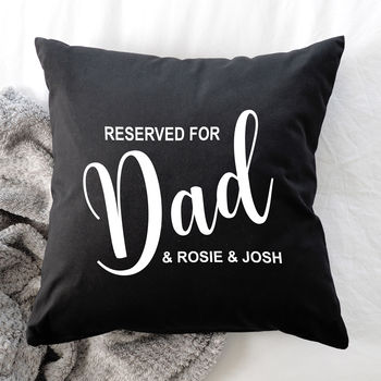 Personalised Reserved For Dad Cushion, 2 of 3