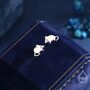 Cute Little Shrew Stud Earrings In Sterling Silver, thumbnail 2 of 12