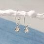 Handmade Sterling Silver Flower Charm Hoop Earrings, thumbnail 3 of 7