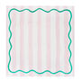 Pale Pink And Mint Green Striped Cotton Napkins X Four, thumbnail 3 of 4