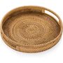 Round Rattan Serving Tray Hand Woven Wicker Tray, thumbnail 7 of 10