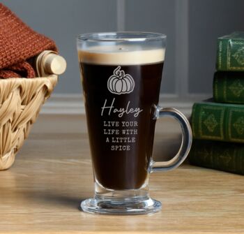 Personalised Pumpkin Latte Glass, 2 of 5