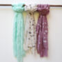 Mint Green Feather Scarf With Personalisation, thumbnail 9 of 12