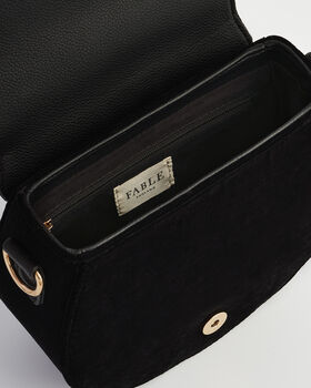 Fox And Owl Embroidered Black Top Handle Saddle Bag, 8 of 8