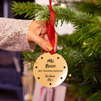 Personalised 'Best Teacher' Christmas Decoration, 2 of 5