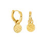 Sun Charm Huggie Hoops In Gold Colour Finish With Removable Charms, thumbnail 2 of 9