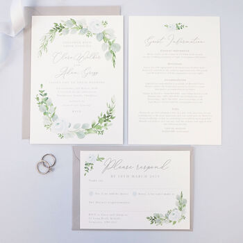 Eucalyptus Wreath Wedding Invitations, 5 of 5