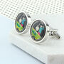 Personalised Enamelled Coin 5p Golfer Cufflinks, thumbnail 2 of 11