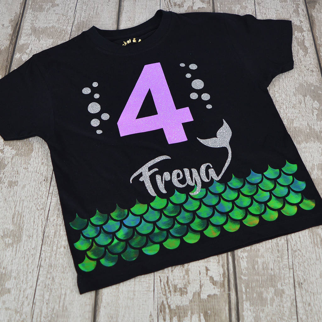 Personalised 'mermaid' Theme Birthday T Shirt By Rocket