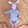 Organic Fluffy Tail Bunny Rabbit Baby Onesie, thumbnail 12 of 12