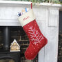 Personalised Red Nordic Tree Stocking, thumbnail 1 of 5