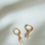 Opal Star And Moon Celestial Gold Huggie Hoop Earrings, thumbnail 2 of 2