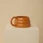 Orange Handmade Wavy Ceramic Mug, thumbnail 2 of 6